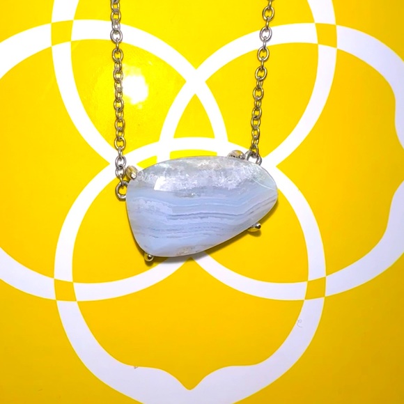 Kendra Scott Blue Lace Agate Isla Necklace - Picture 1 of 3